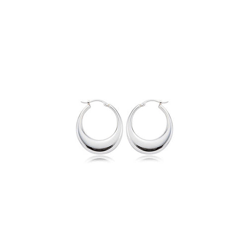 Sterling Silver Shell Hoop Earrings
