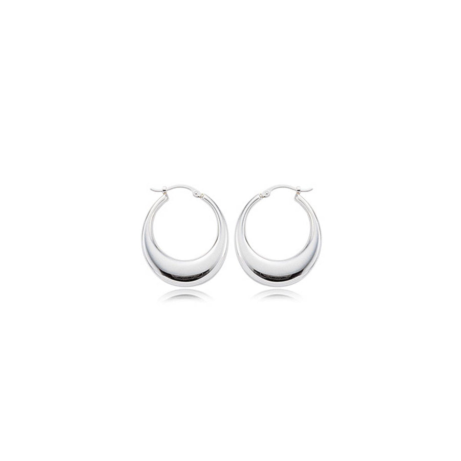 Sterling Silver Shell Hoop Earrings
