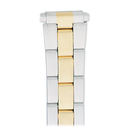 Ladies'  12-16MM Straight Adjustable End Wrapped Link Band in Dual Tone, Gold and Silver