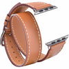 Brown Leather Double Tour Watchband Compatible For Use With The Apple Watch®