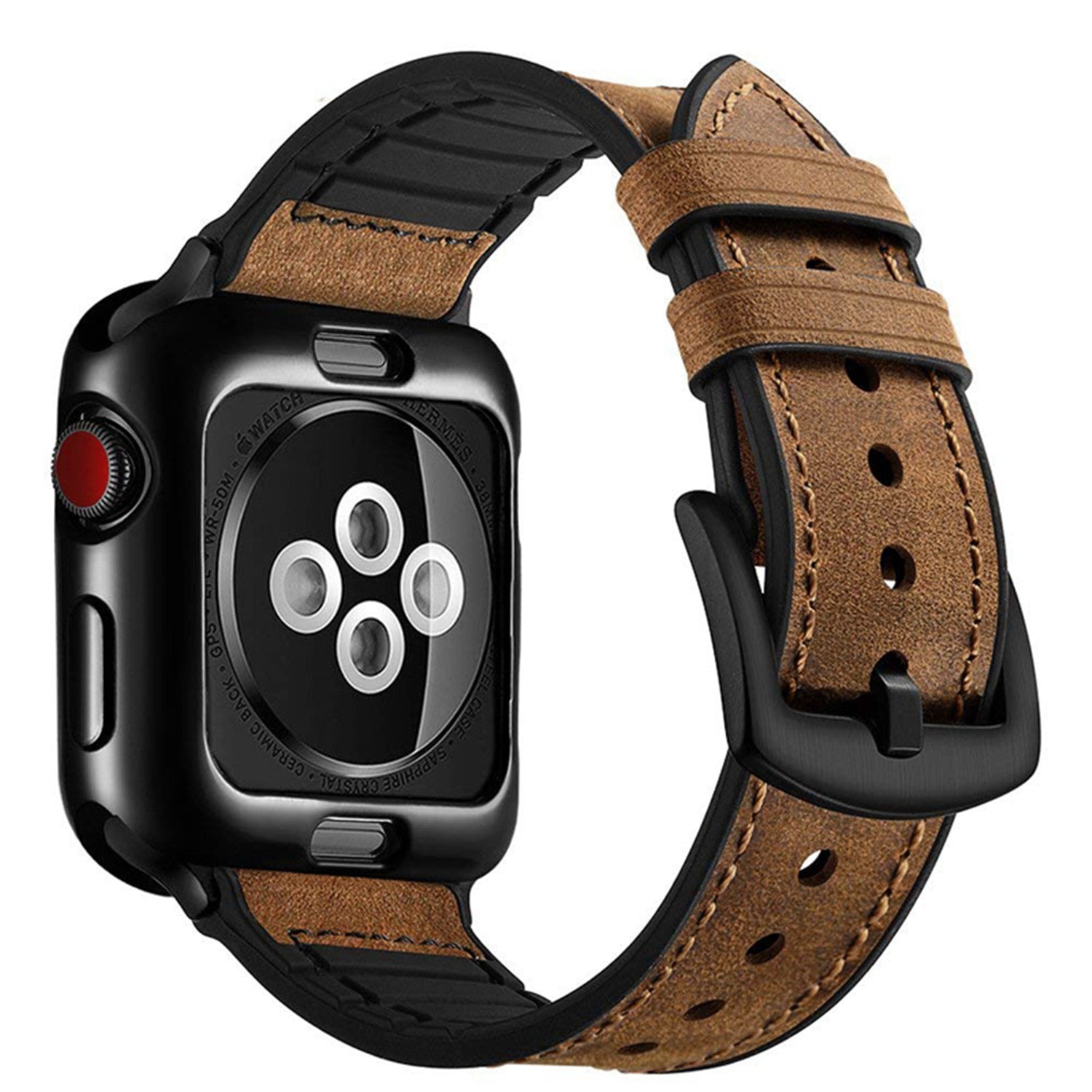 Light Brown Leather 42mm Watch Band For Apple Watch Speidel