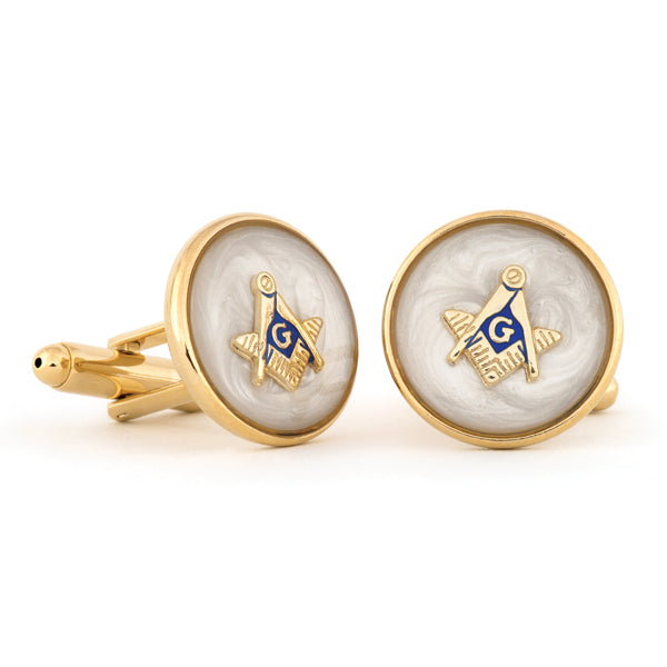 Mop Swirl Masonic Cuff Links