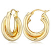 14k Gold Double 3x18mm Tube Hoop Earrings