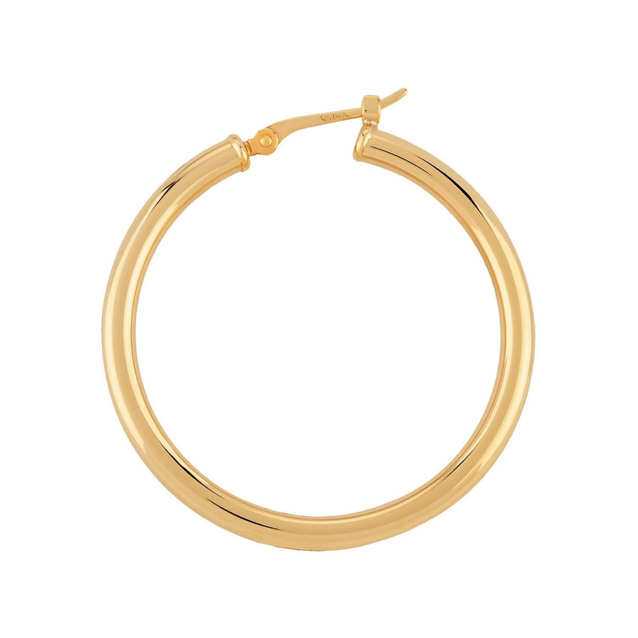 14k Gold 2.5x25mm S/D Hoop Earrings