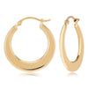 14k Gold PL Flat Hoop Earrings