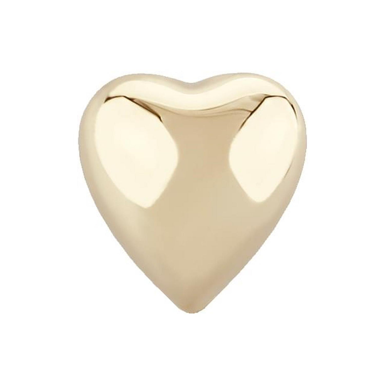 14k Gold Puffed Shell Heart Earrings