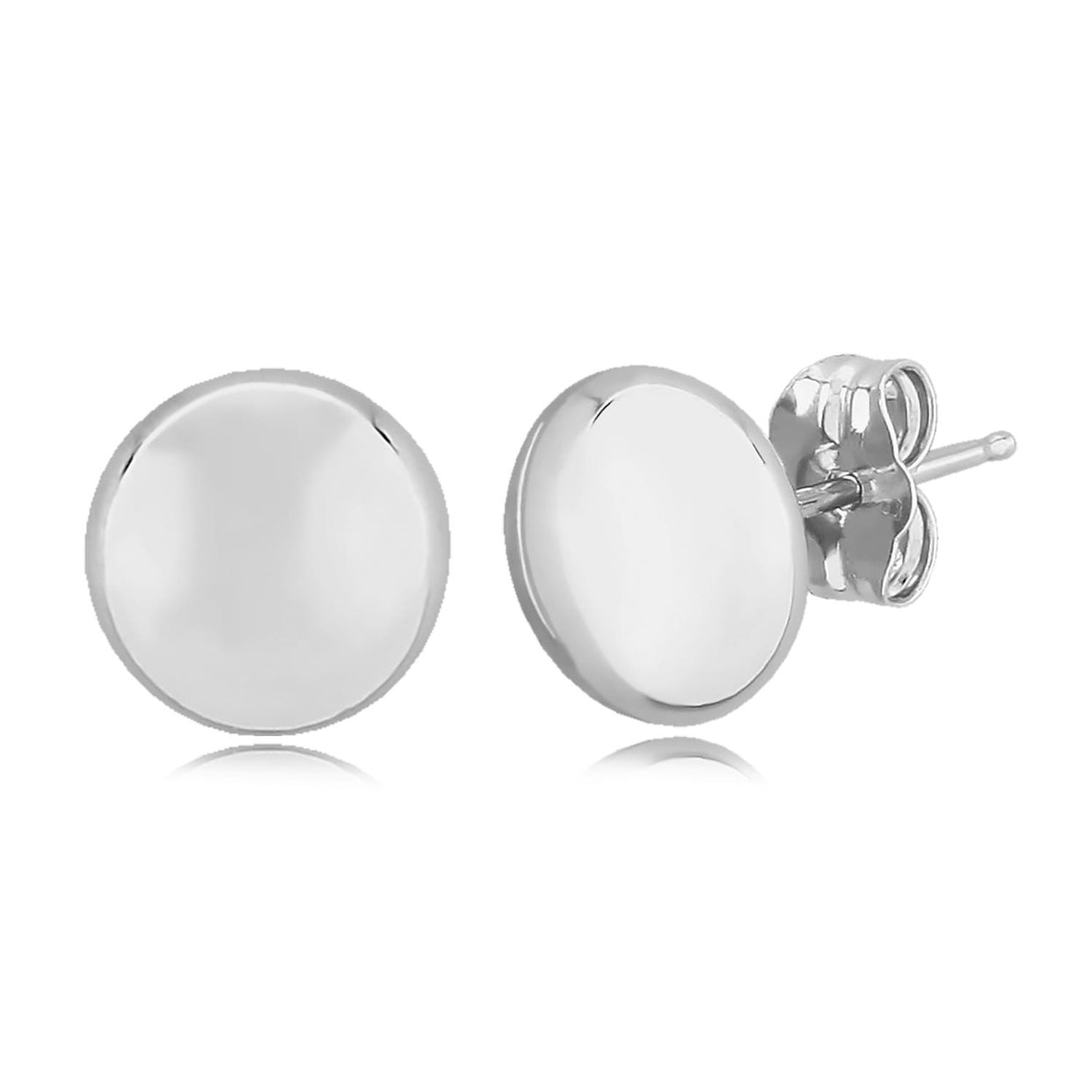 Sterling Silver 7mm Flat bead Earrings