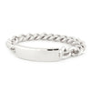 Men's ID Bracelet with Faceted Edge Brushed Plaque