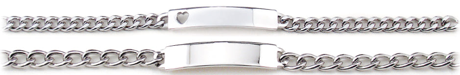 His and Hers ( Heart Cut Out)  Boxed ID Bracelets