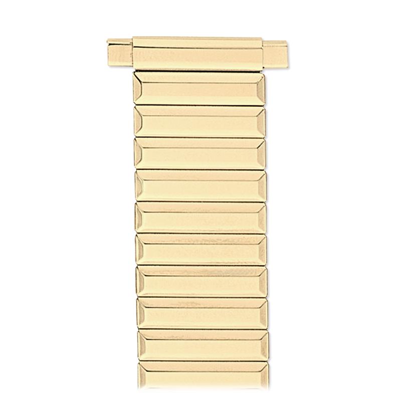 Men's 16mm-22mm Watch Band, Silvertone, Goldtone Twist-O
