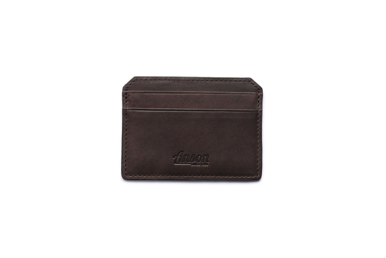 Leather Credit Card Case In Classic Essex Horween Leather
