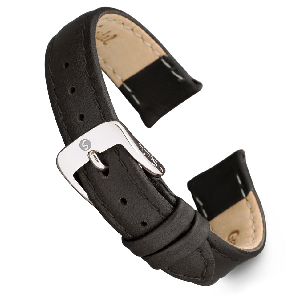 Ladies Leather Watch Band Stitched Calfskin Watch Strap Speidel