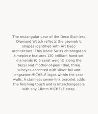 MICHELE Watches Deco Stainless Diamond Watch (33mm)