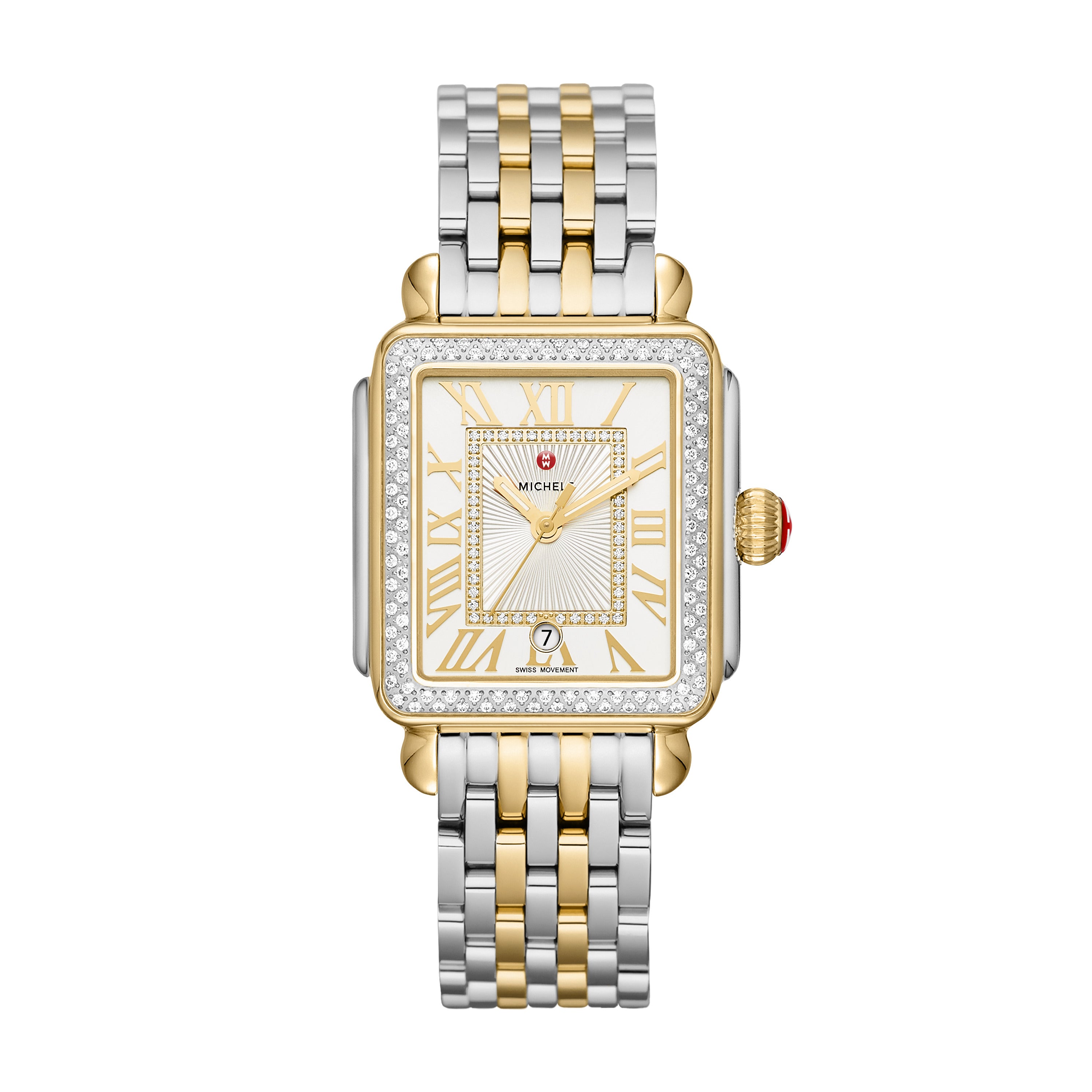 ?Michele Deco MOB & Diamond watch ? Michele Deco Mid Mother of Pearl Diamond Dial Steel  main image 4