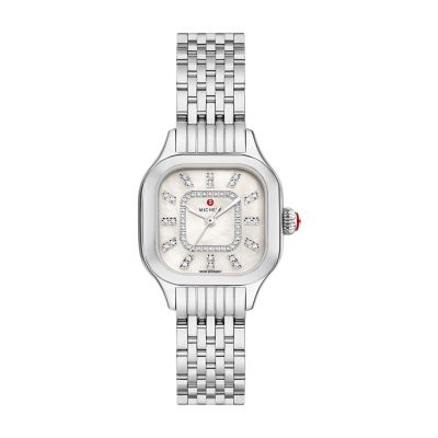 MICHELE Watches Meggie Stainless Steel Diamond Dial Watch (29mm)