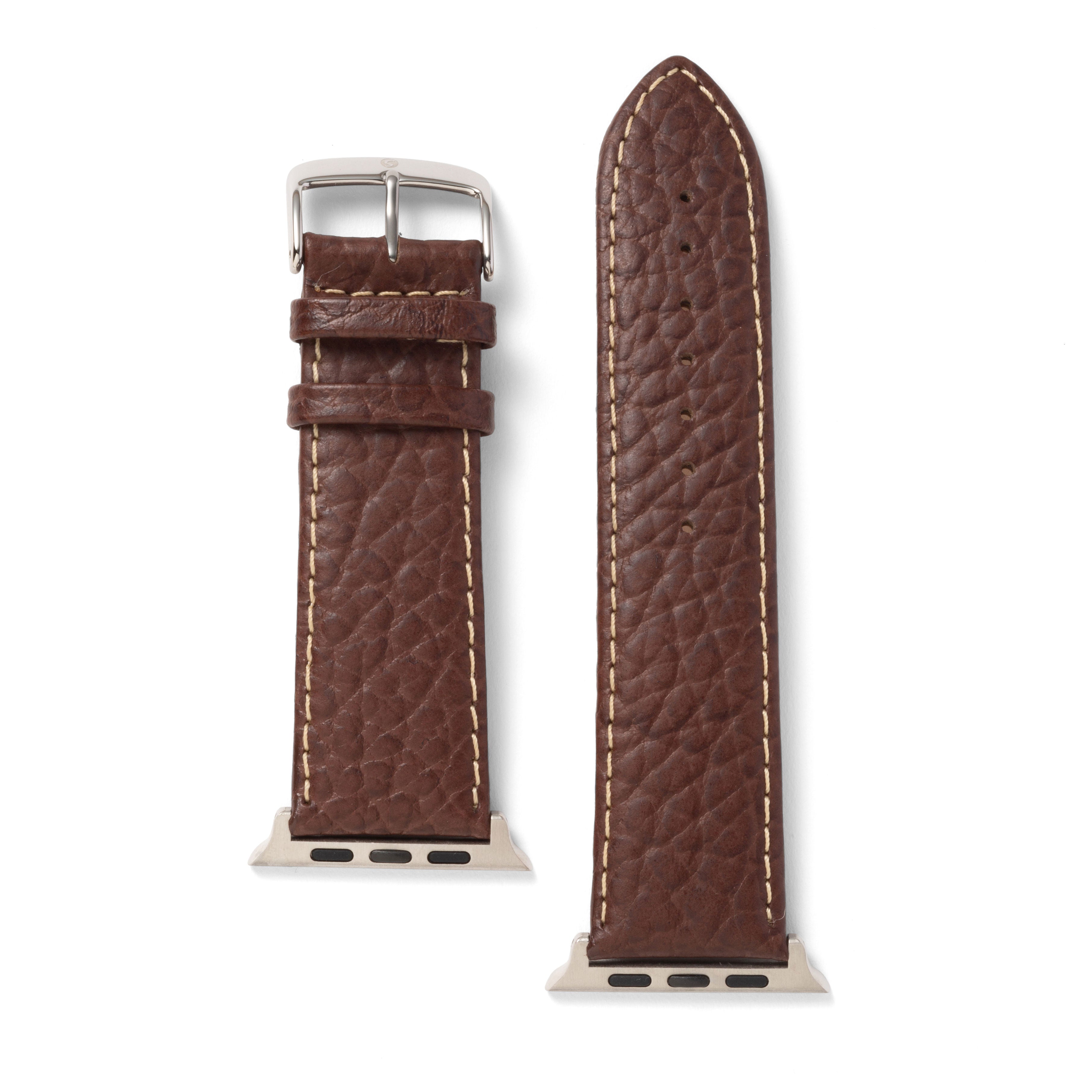 Sport Calf Skin Leather Watchband Compatible For Use With The Apple Watch® (series 1-10)