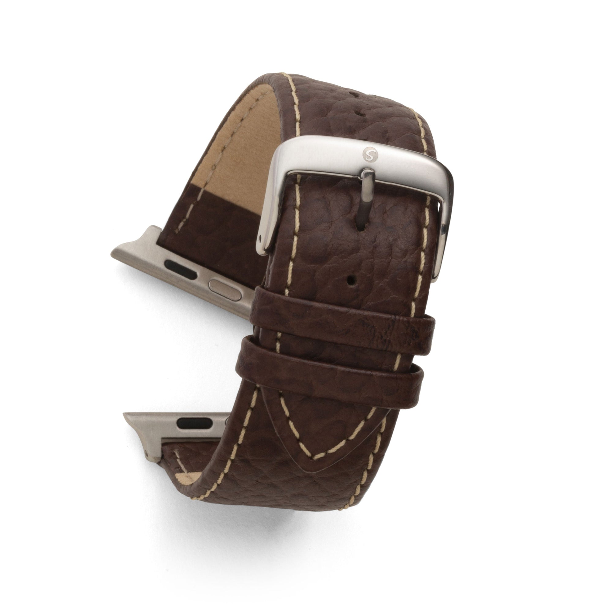 Sport Calf Skin Leather Watchband Compatible For Use With The Apple Watch® (series 1-10)