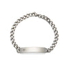 Ladies’ ID Bracelet with Etched Star and Crystal Plaque Silver Tone