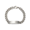 Men's ID Bracelet with Polished Plaque with Cross