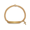 Childrens ID Bracelet with Plaque and Cross Charm