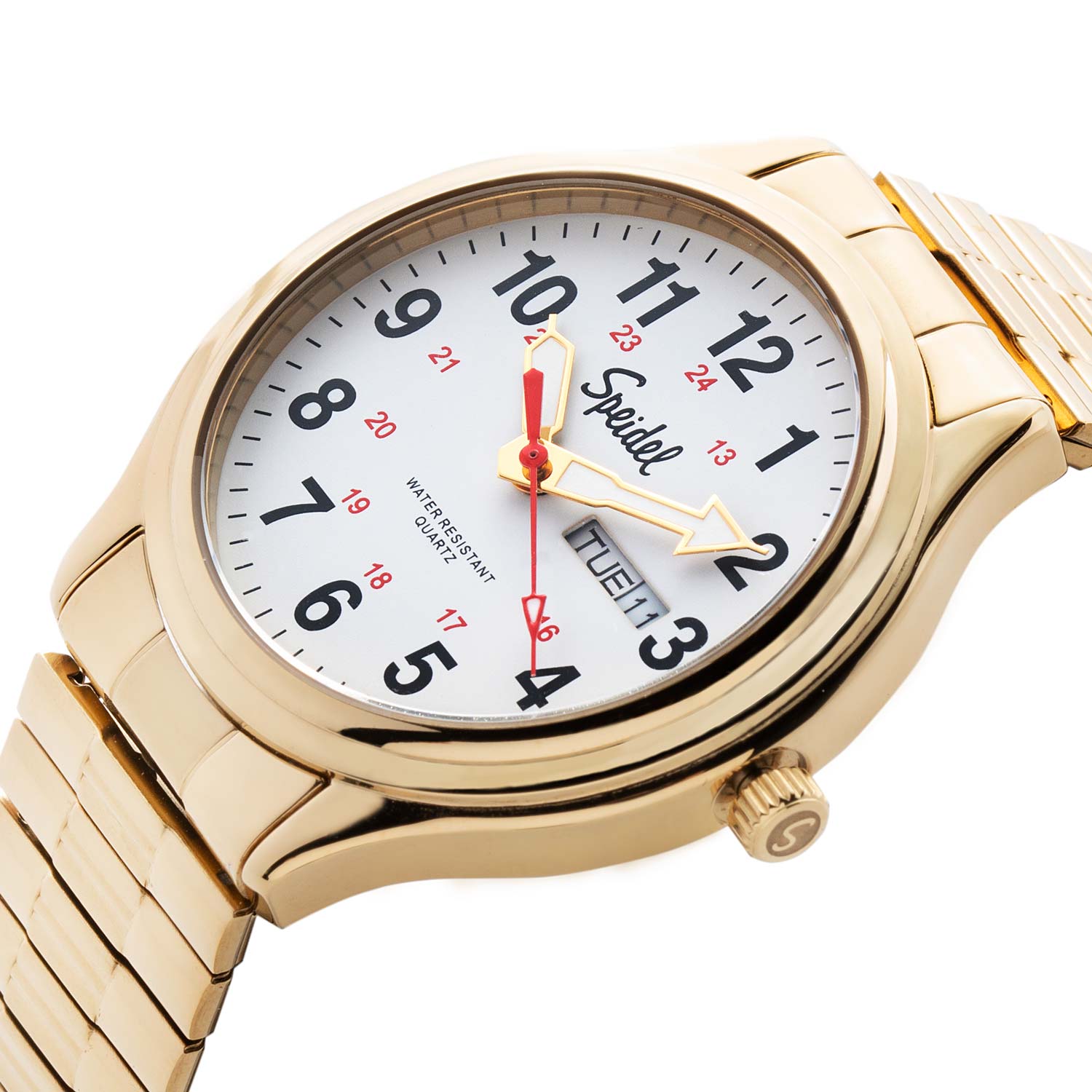 ヴィンテージORIENT Chandor 2P石付　べっ甲ベルト(社外品) Men's Railroad Watch With Metal Twist-O-Flex Band | Speidel