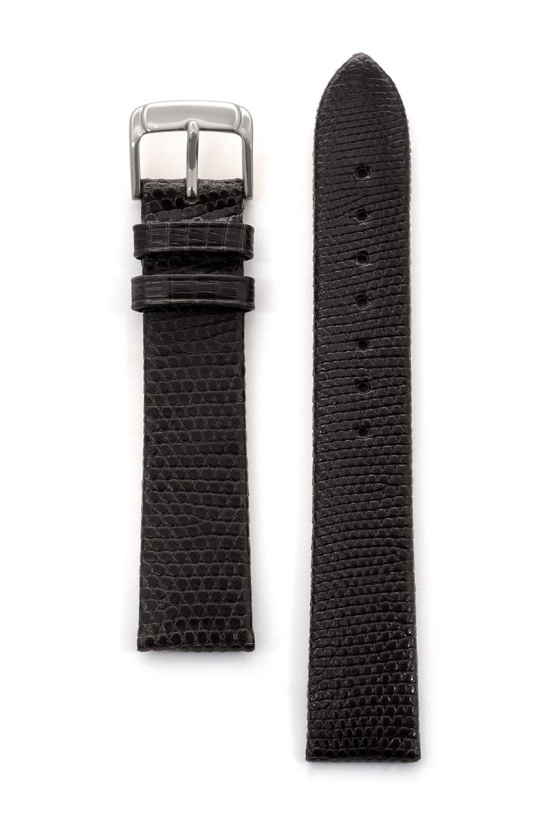 Men's Leather Watch Band, Black or Brown Genuine Lizard Leather