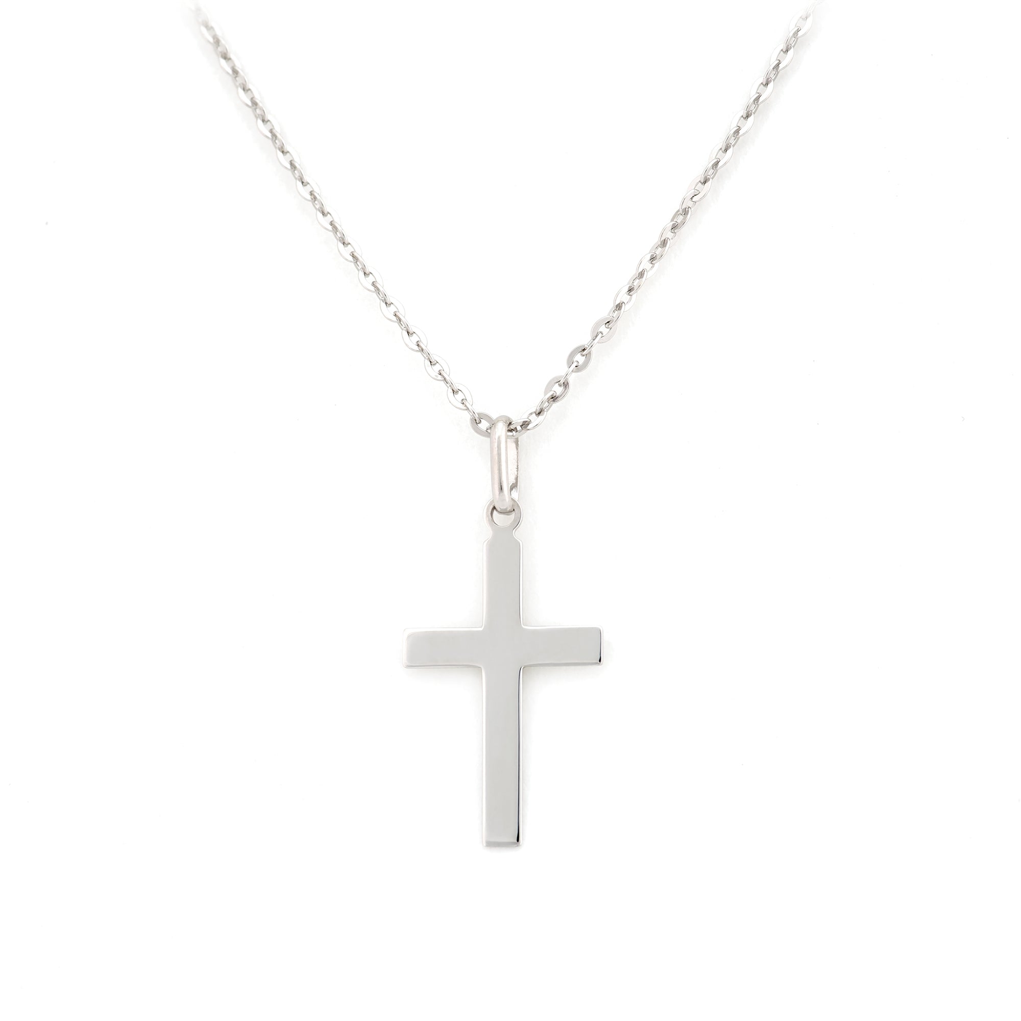 Silver 35mm Square Edge Crucifix Pendant | Angus & Coote