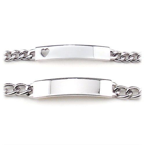 His and Hers ( Heart Cut Out)  Boxed ID Bracelets