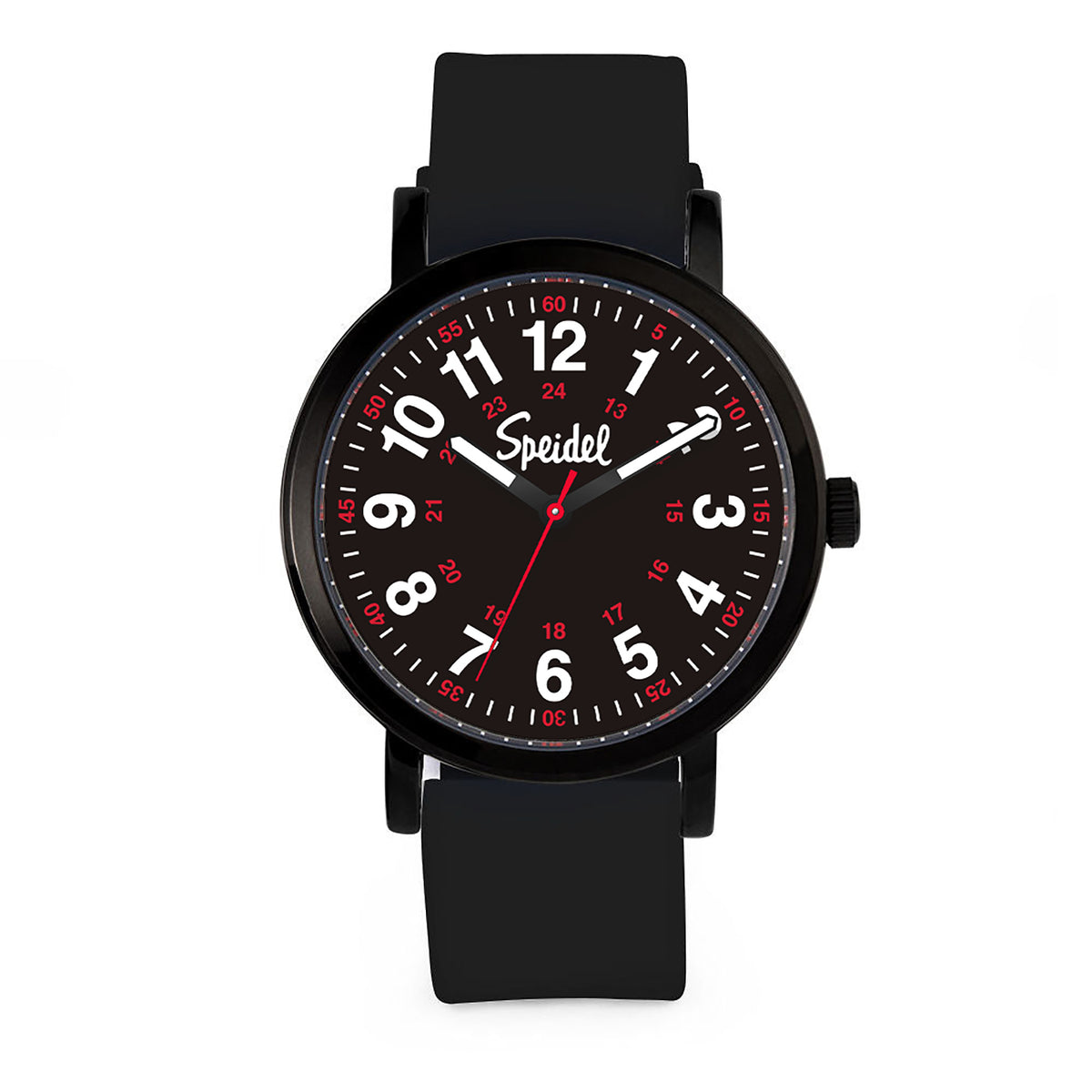 Black Dial Original Scrub Watch Black Silicone Watch Speidel