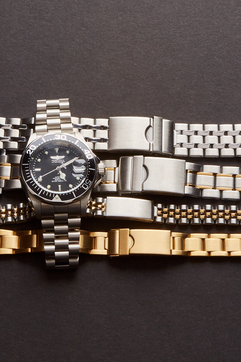 Oyster Style Link Metal Long Watch Band