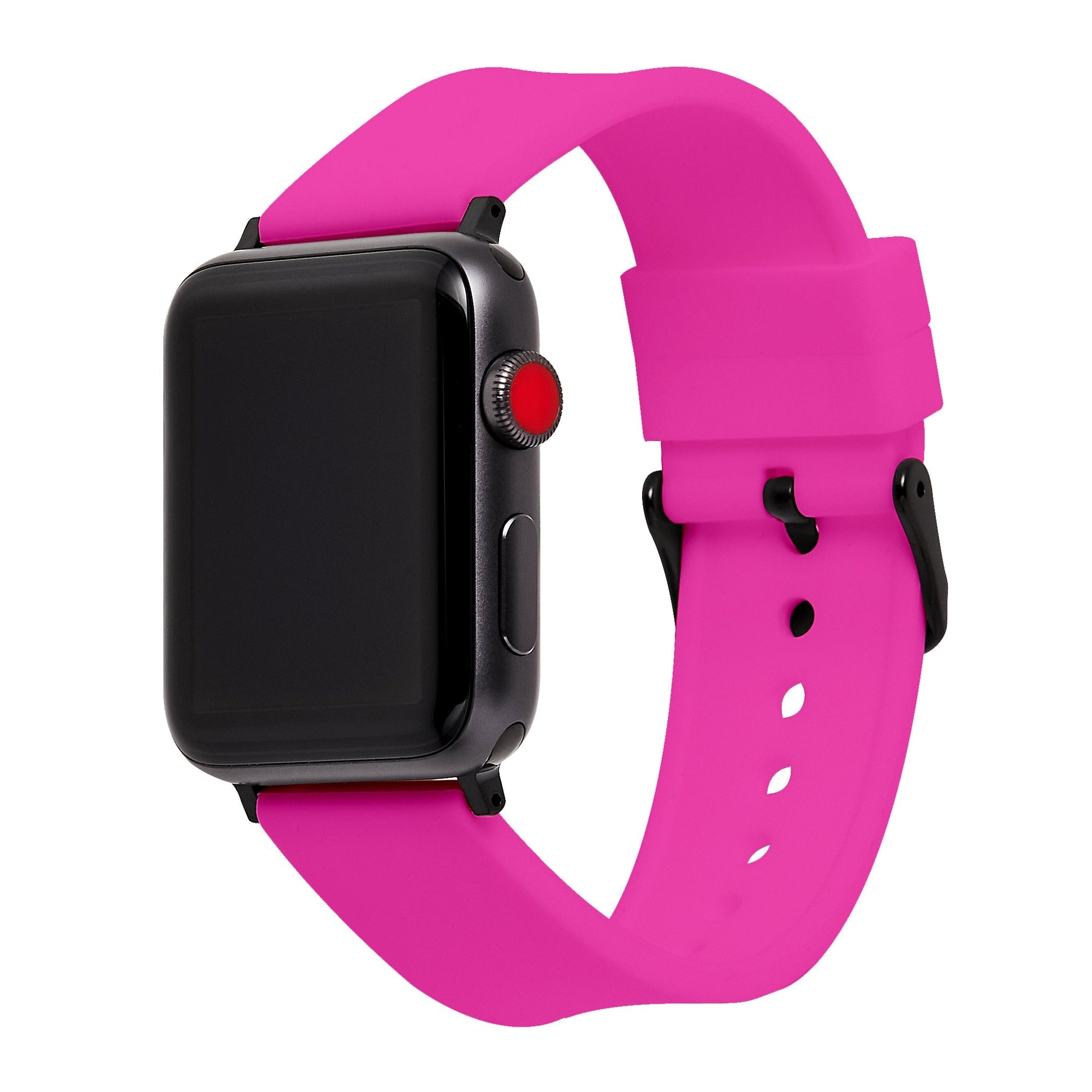 Pink apple watch with black band hot sale